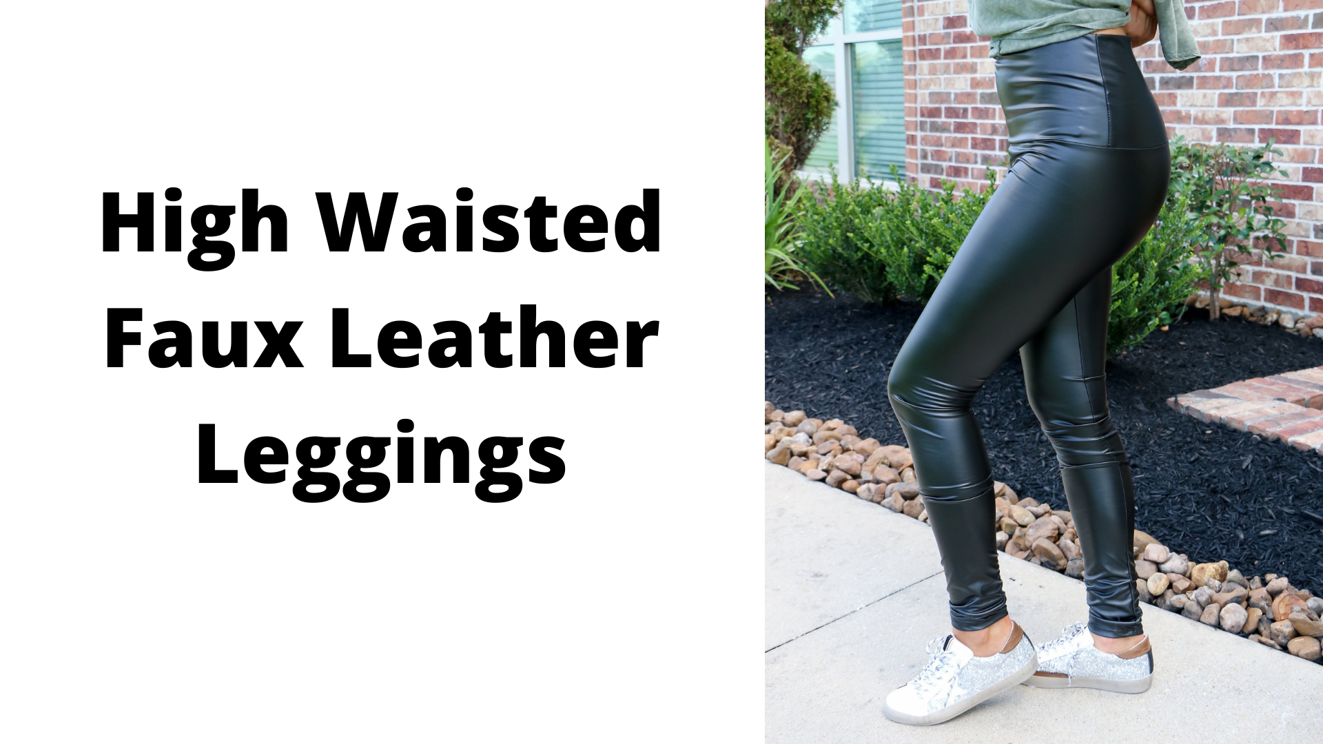 high waisted faux leather leggings