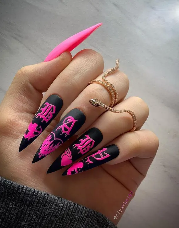 valentines nail art